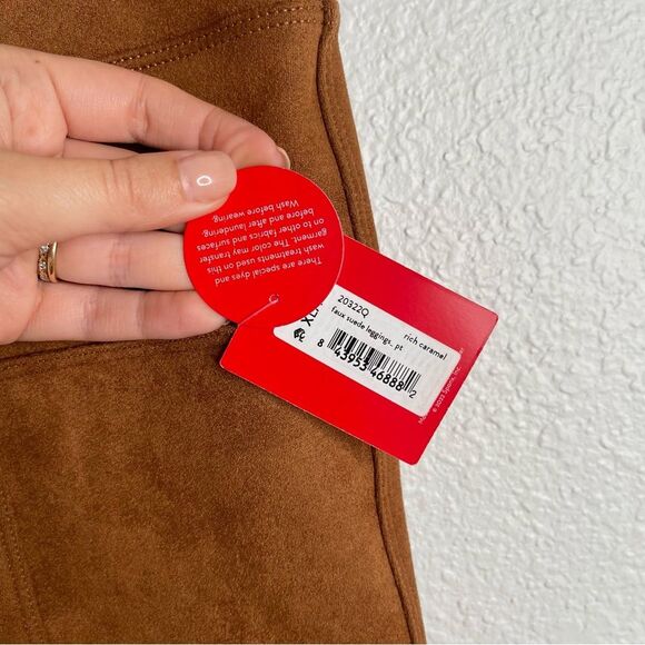 Spanx Faux Suede Leggings Caramel Brown Size Extra Large - Picture 3 of 5